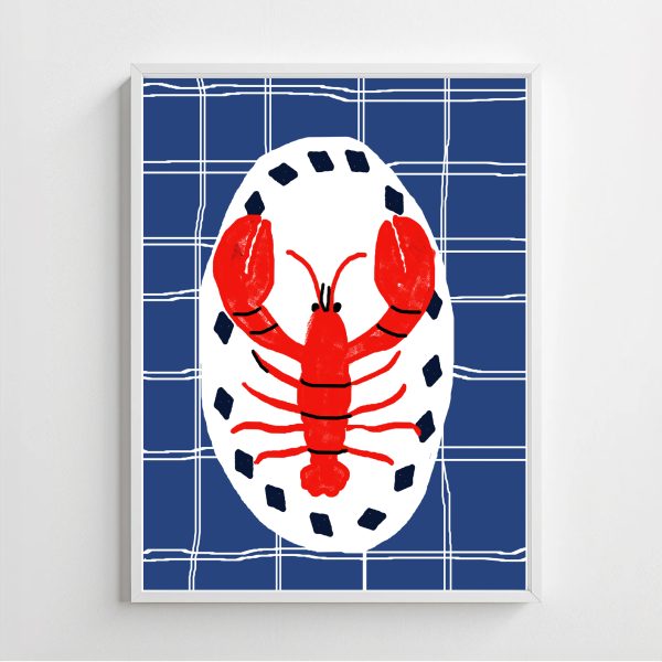 Vintage poster jastog na tanjuru